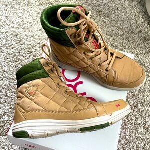 Ryka Beige and Olive Quilted Boots